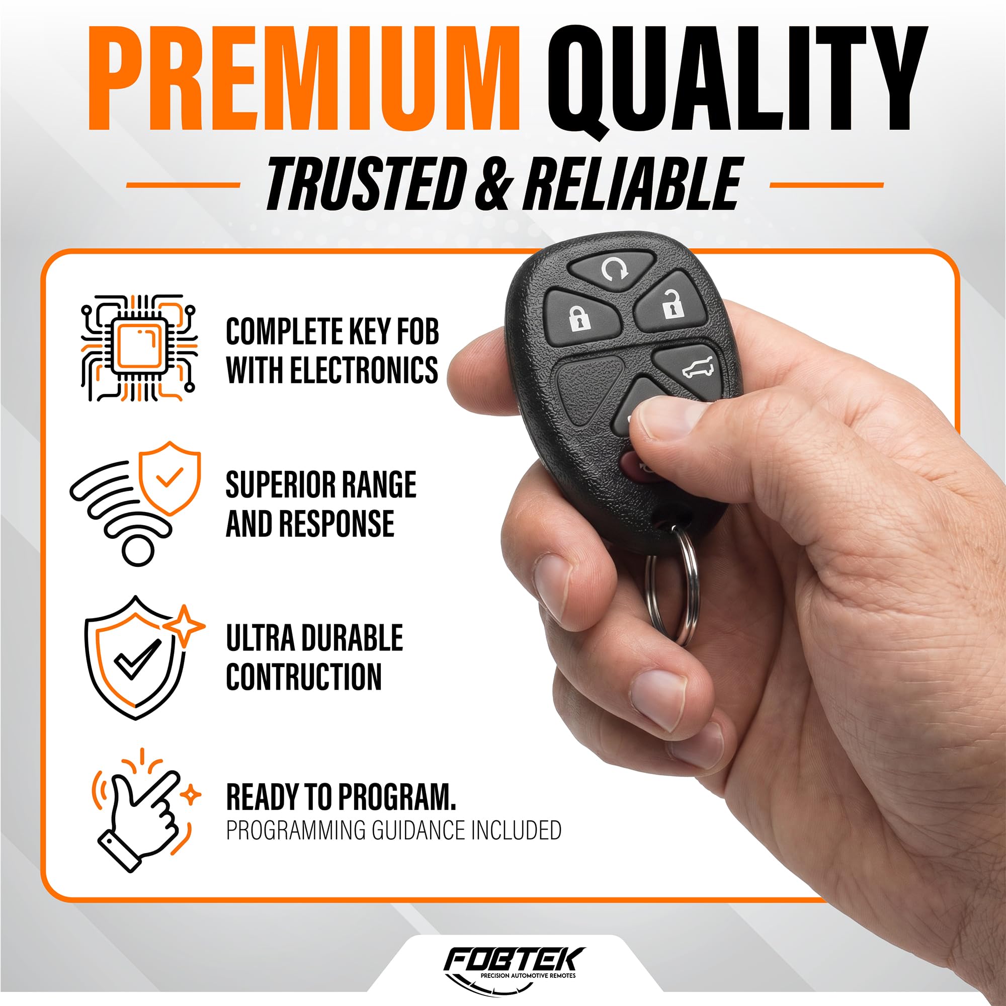 FOBTEK Key Fob Keyless Entry Remote for Chevy Cadillac GMC OUC60270