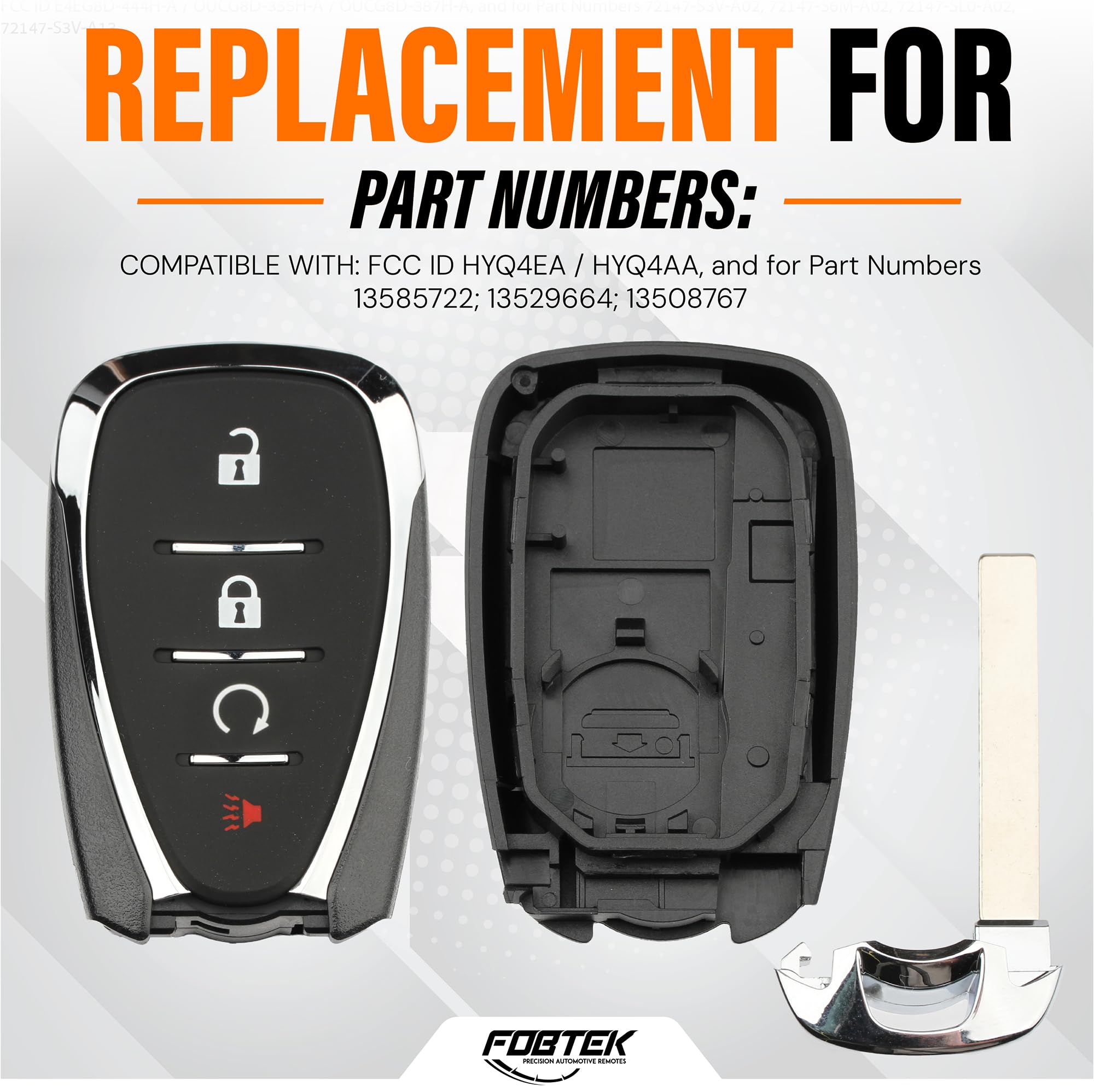 FOBTEK Smart Key Fob Shell Case for Chevy HYQ4EA