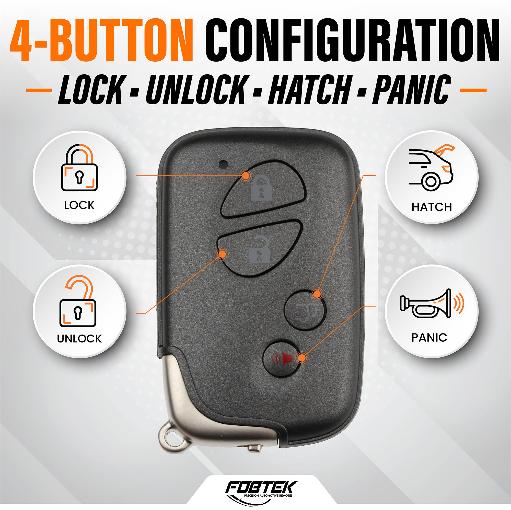 FOBTEK Smart Key Fob Shell Case for Lexus HYQ14ACX, 4-Button