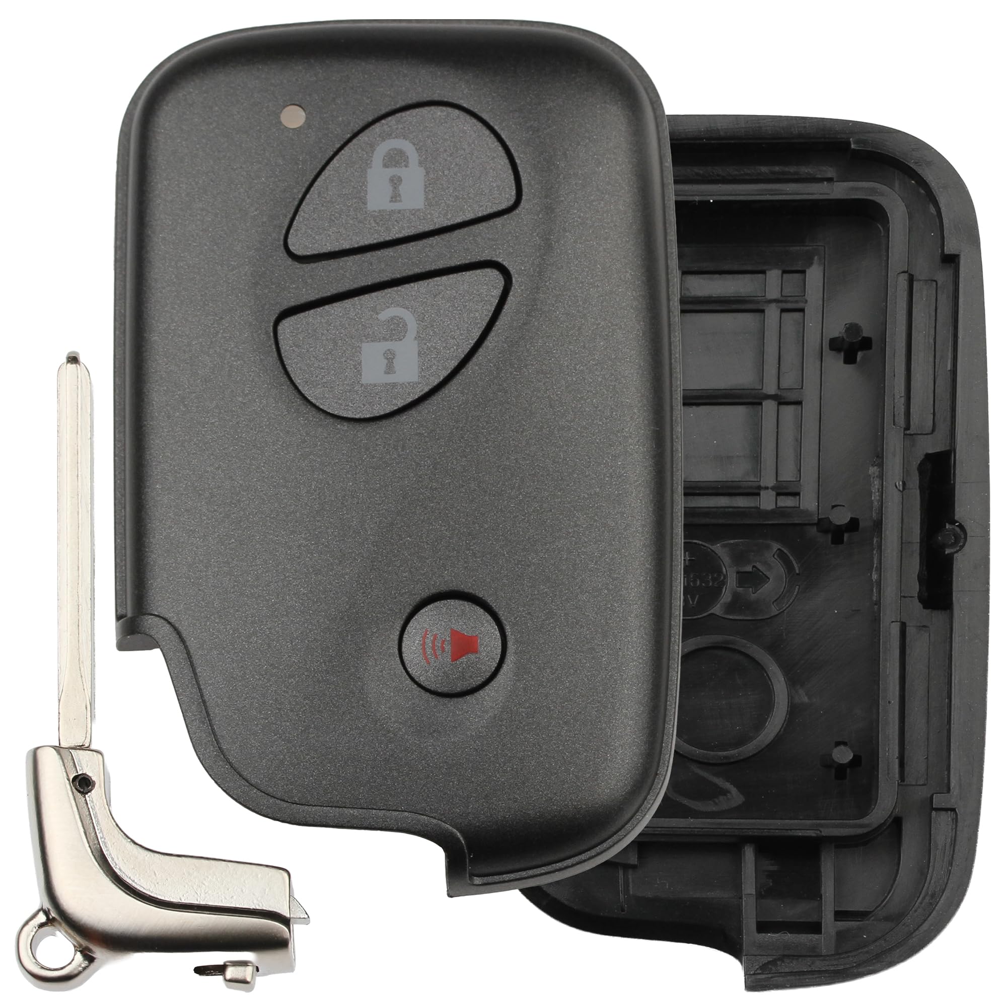 FOBTEK Smart Key Fob Shell Case & Button Pad for Lexus HYQ14AAB, 3-Button