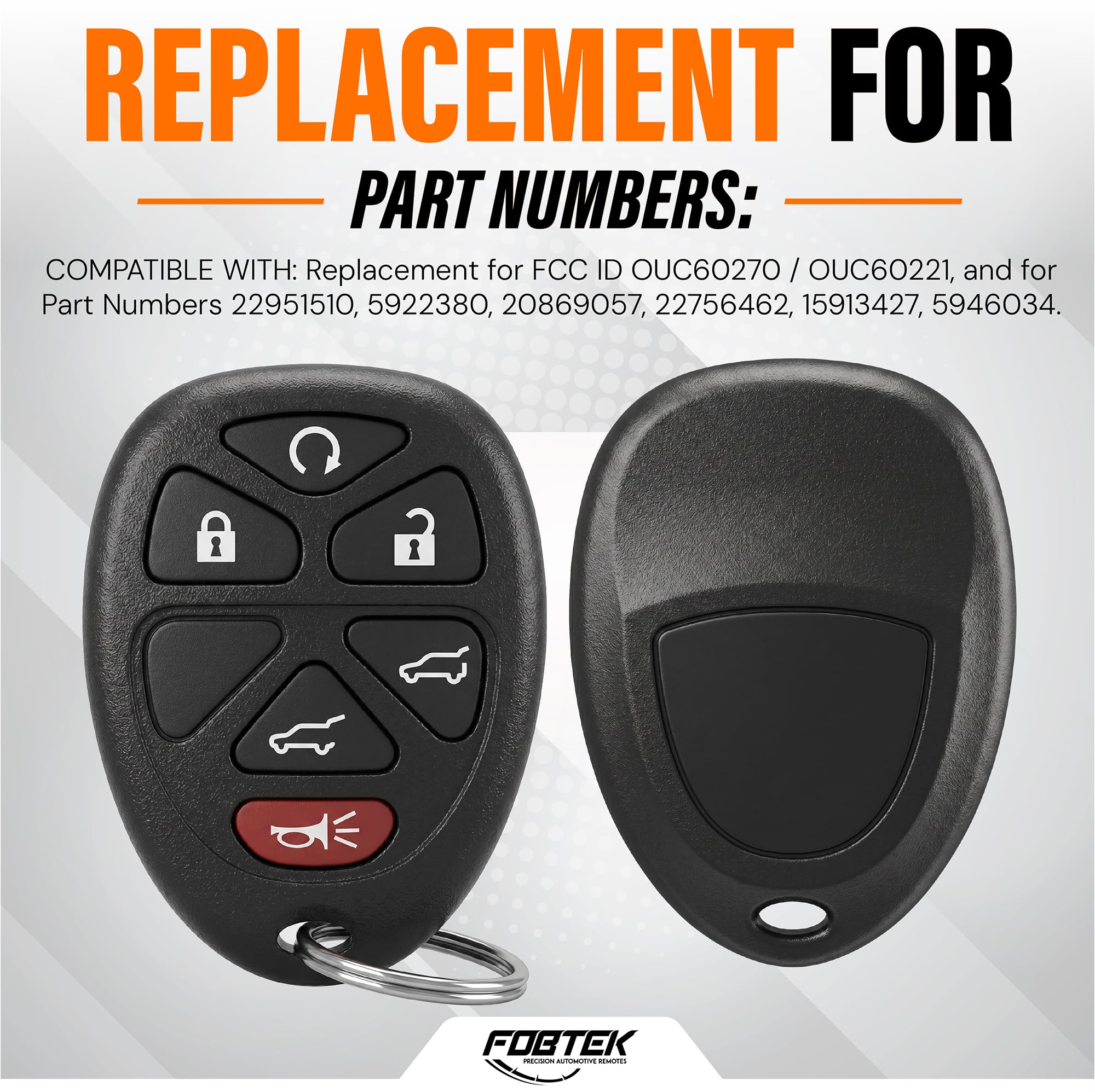 FOBTEK Key Fob Keyless Entry Remote for Chevy Cadillac GMC OUC60270