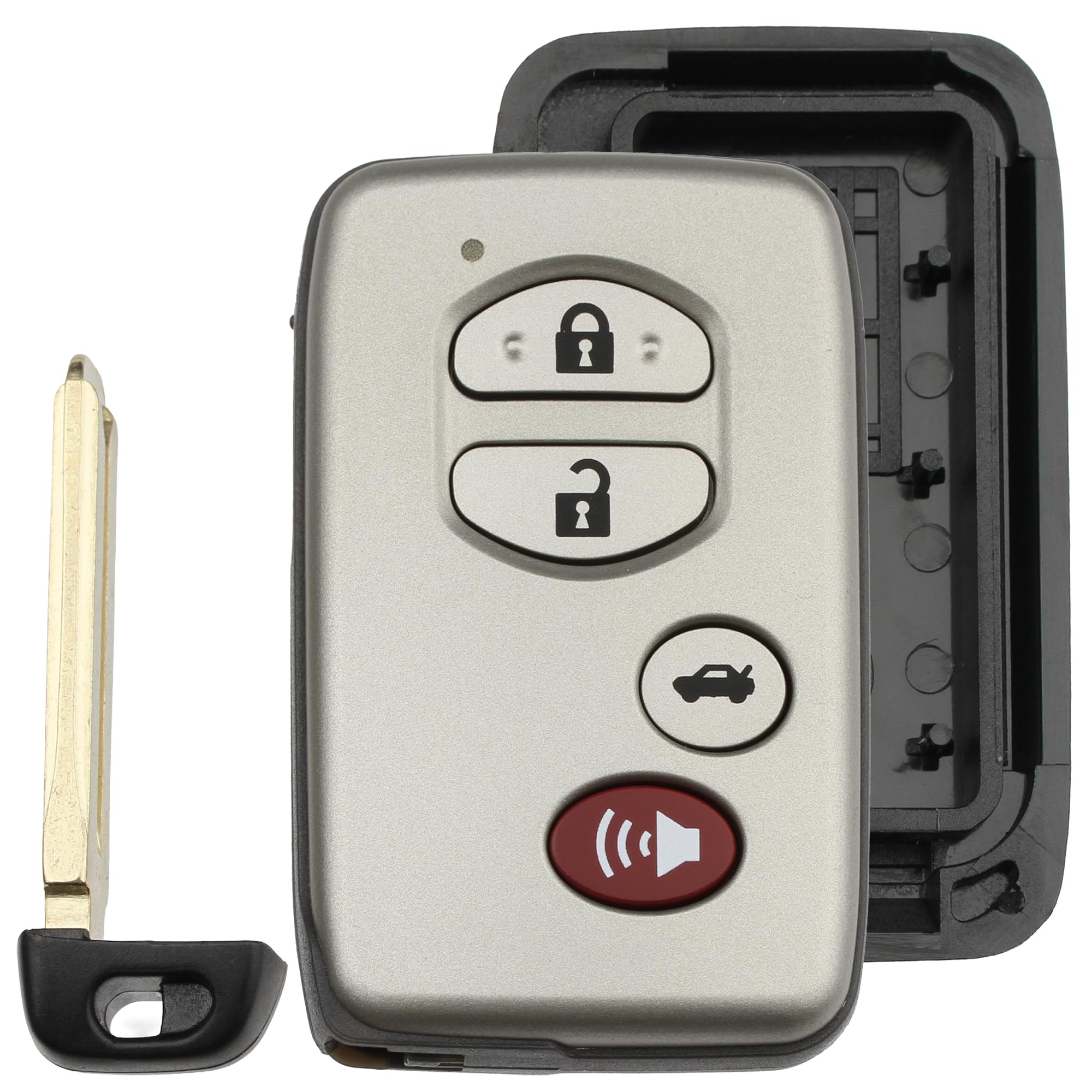 FOBTEK Smart Key Fob Shell Case for Toyota HYQ14AAB, 4-Button Gold