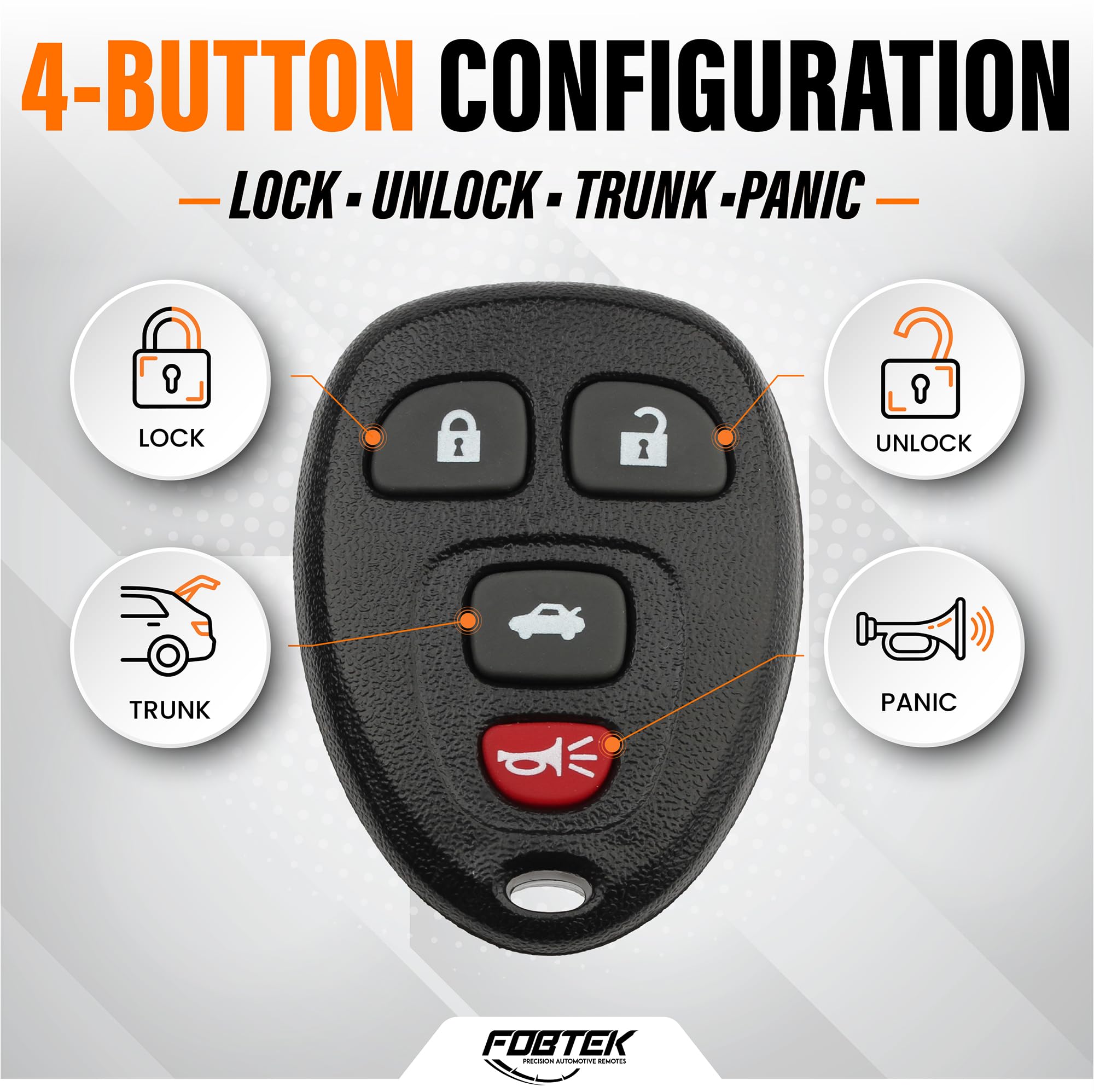 FOBTEK Key Fob Shell Case & Button Pad for Chevy Buick Cadillac OUC60270
