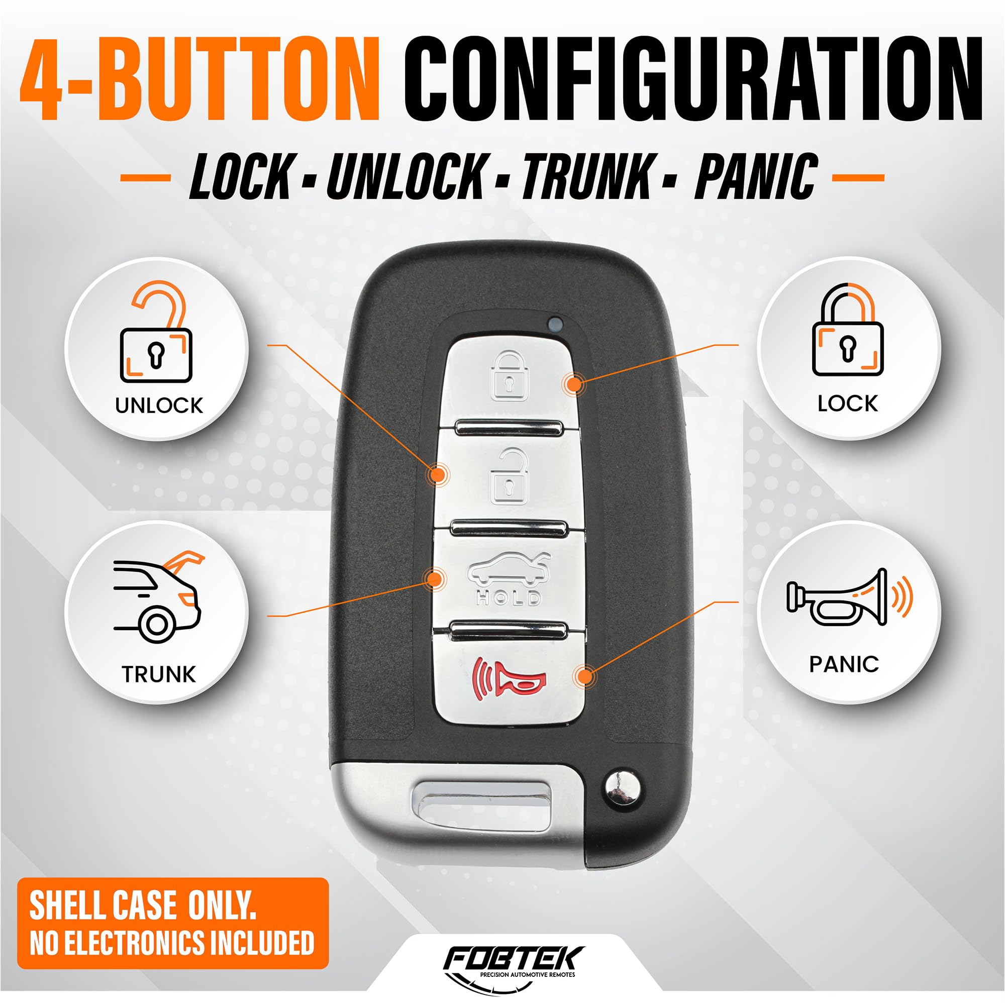FOBTEK Key Fob Shell Case for Hyundai Kia SY5HMFNA04, 4-Button