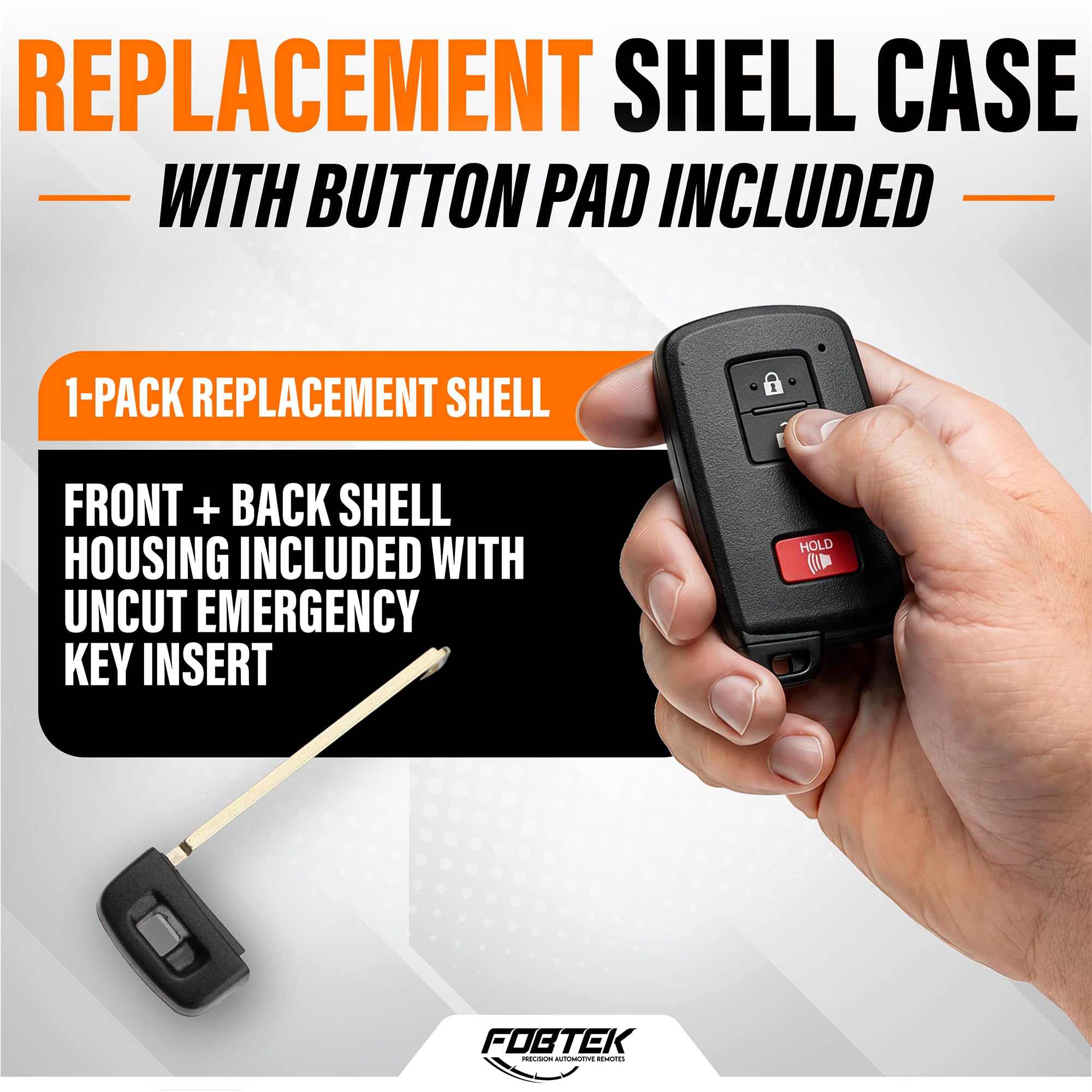 FOBTEK Smart Key Fob Shell Case for Toyota HYQ14FBA, 3-Button