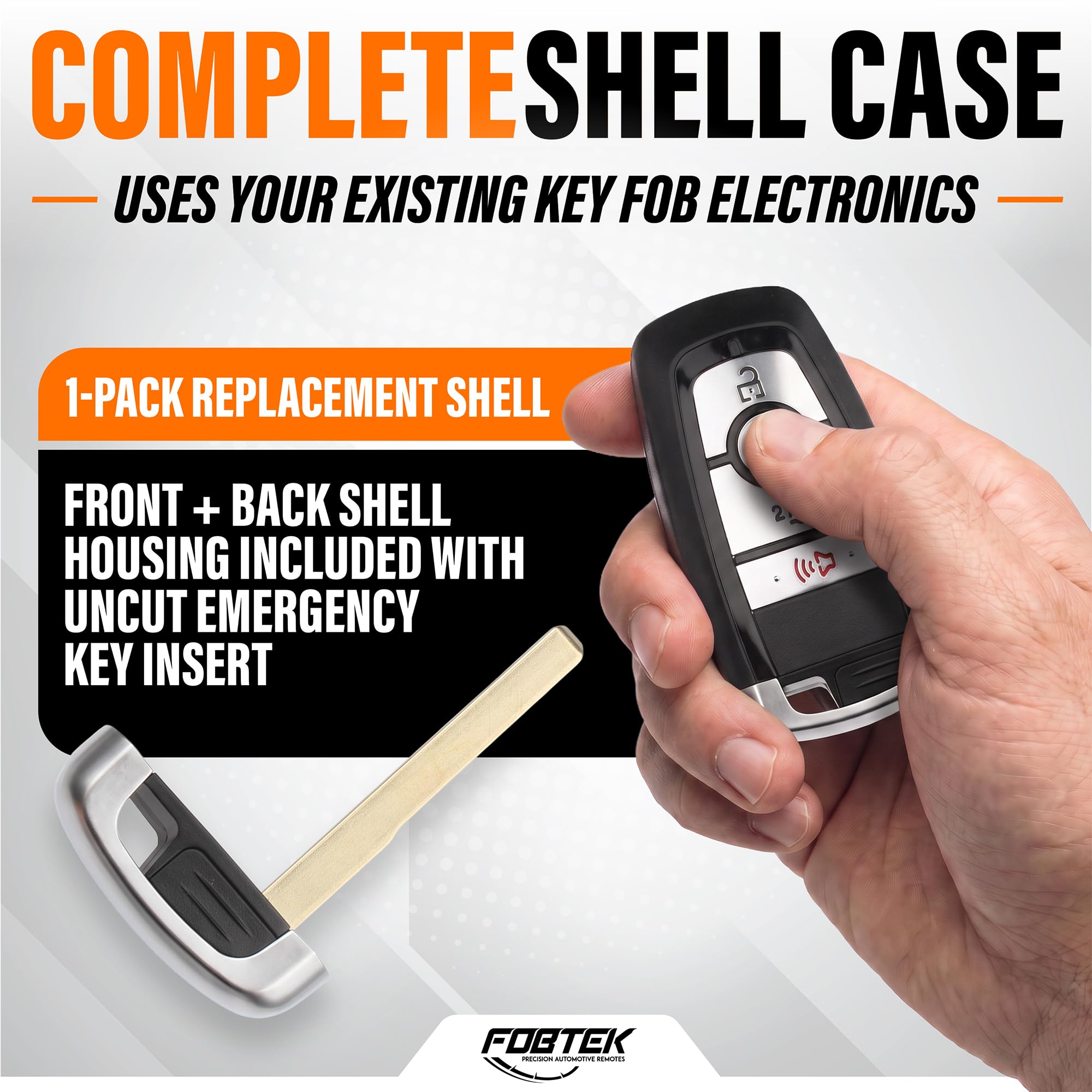 FOBTEK Smart Key Fob Shell Case for Ford M3N-A2C93142300, 4-Button