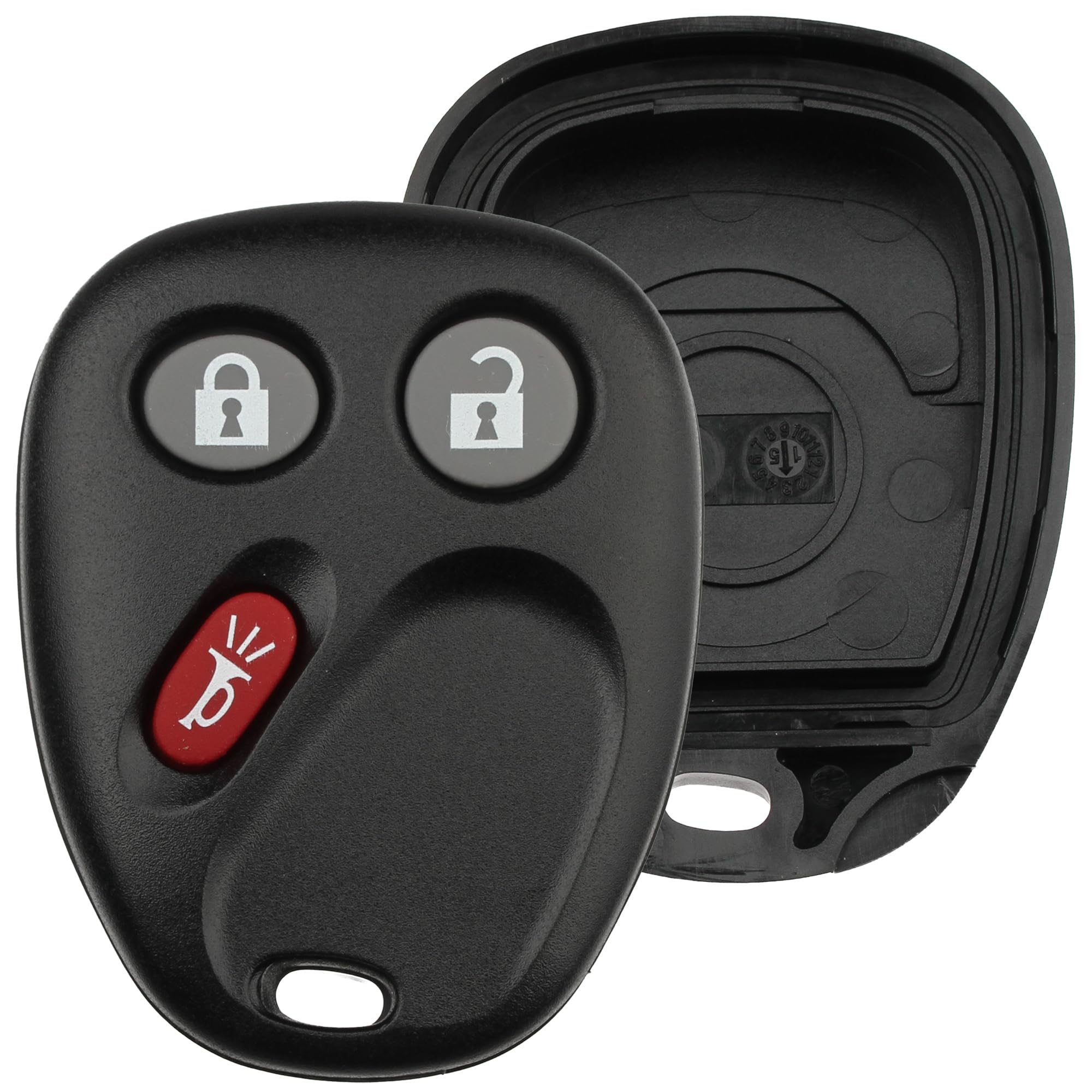 FOBTEK Key Fob Shell Case & Button Pad for Chevy GMC Cadillac LHJ011