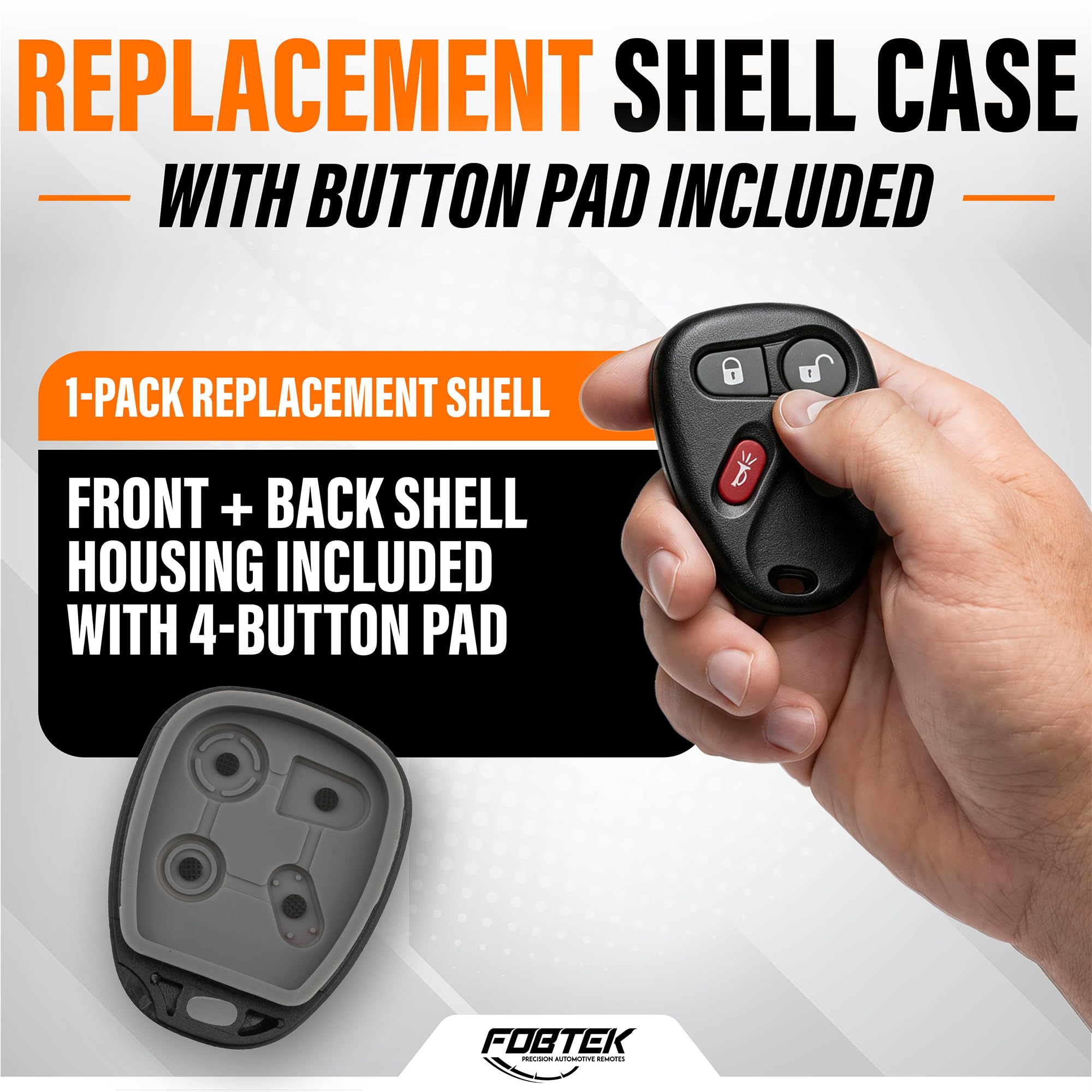FOBTEK Key Fob Shell Case for Chevy Pontiac Buick KOBLEAR1XT