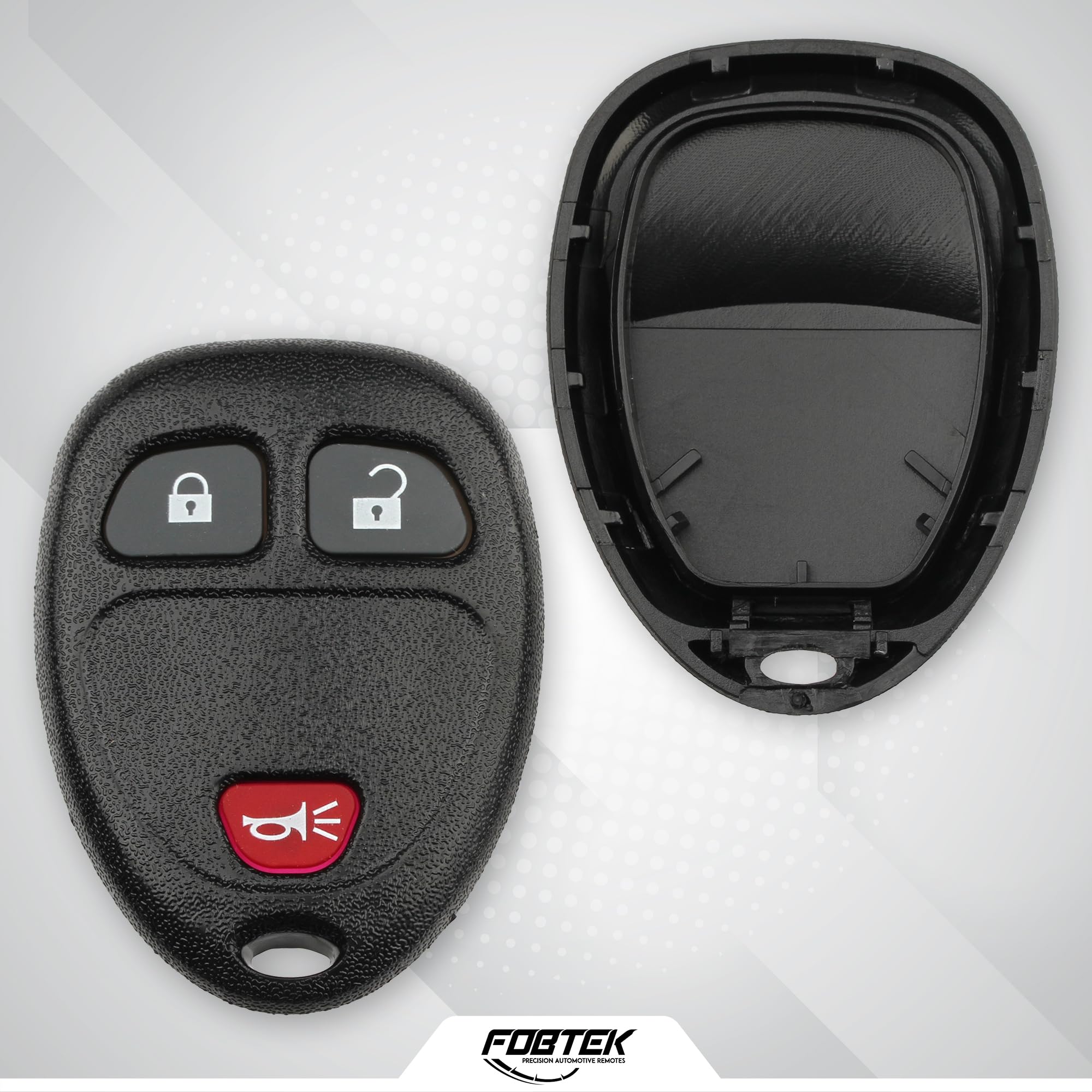 FOBTEK Key Fob Shell Case & Button Pad for Chevy Pontiac KOBGT04A, 6-Button