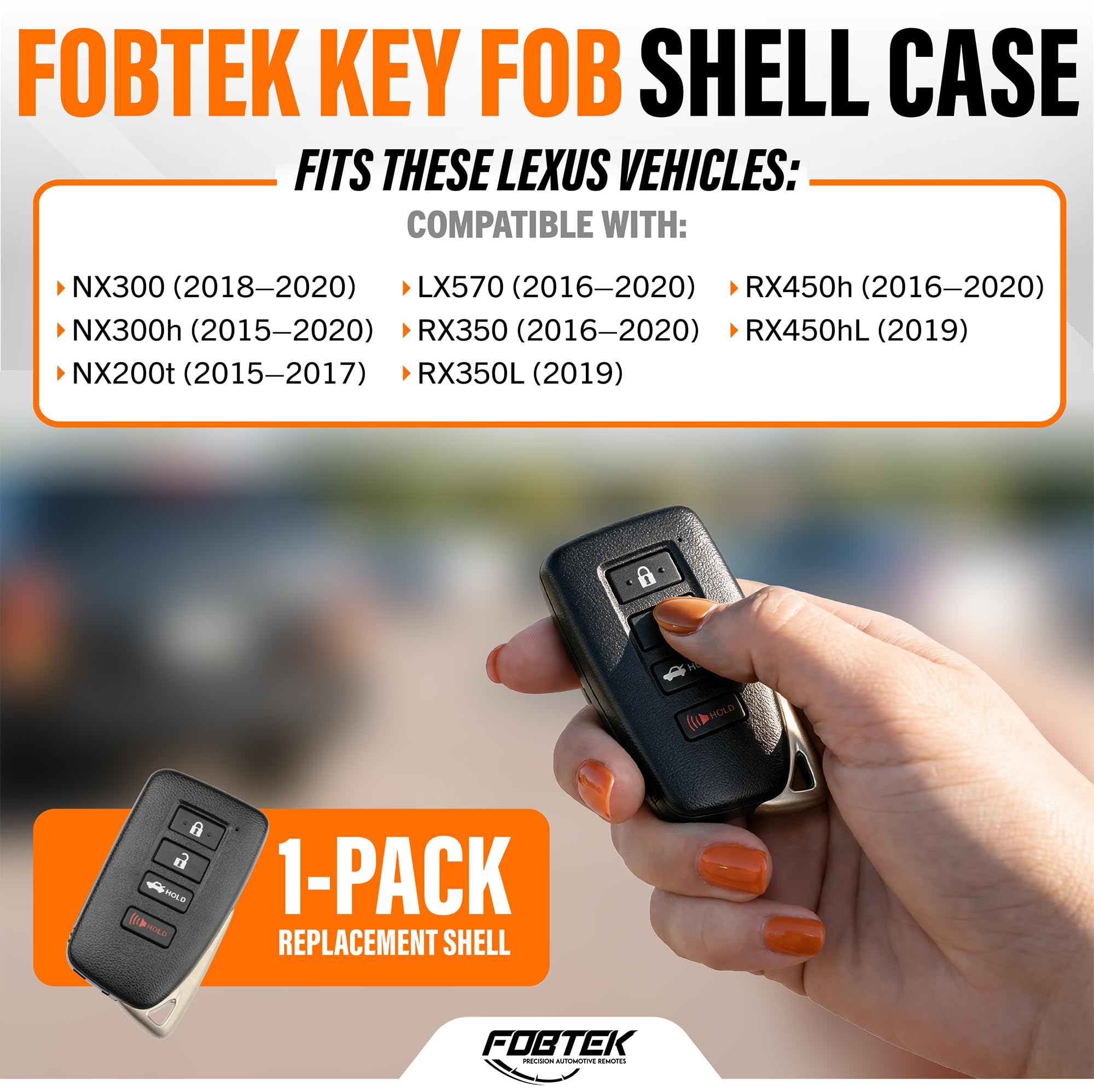 FOBTEK Smart Key Fob Shell Case for Lexus HYQ14FBA, 4-Button