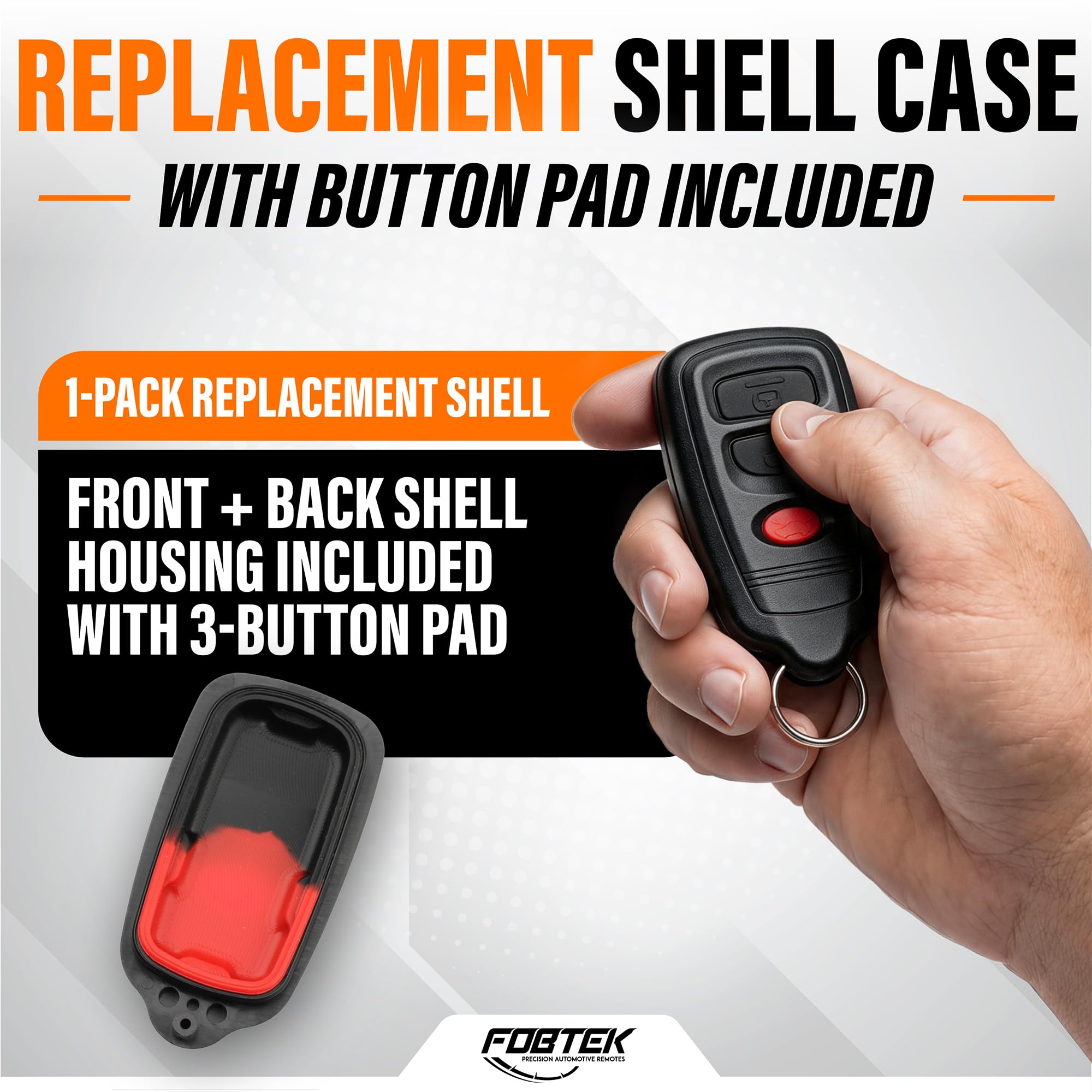 FOBTEK Key Fob Shell Case & Button Pad for Honda Isuzu Acura HYQ1512R
