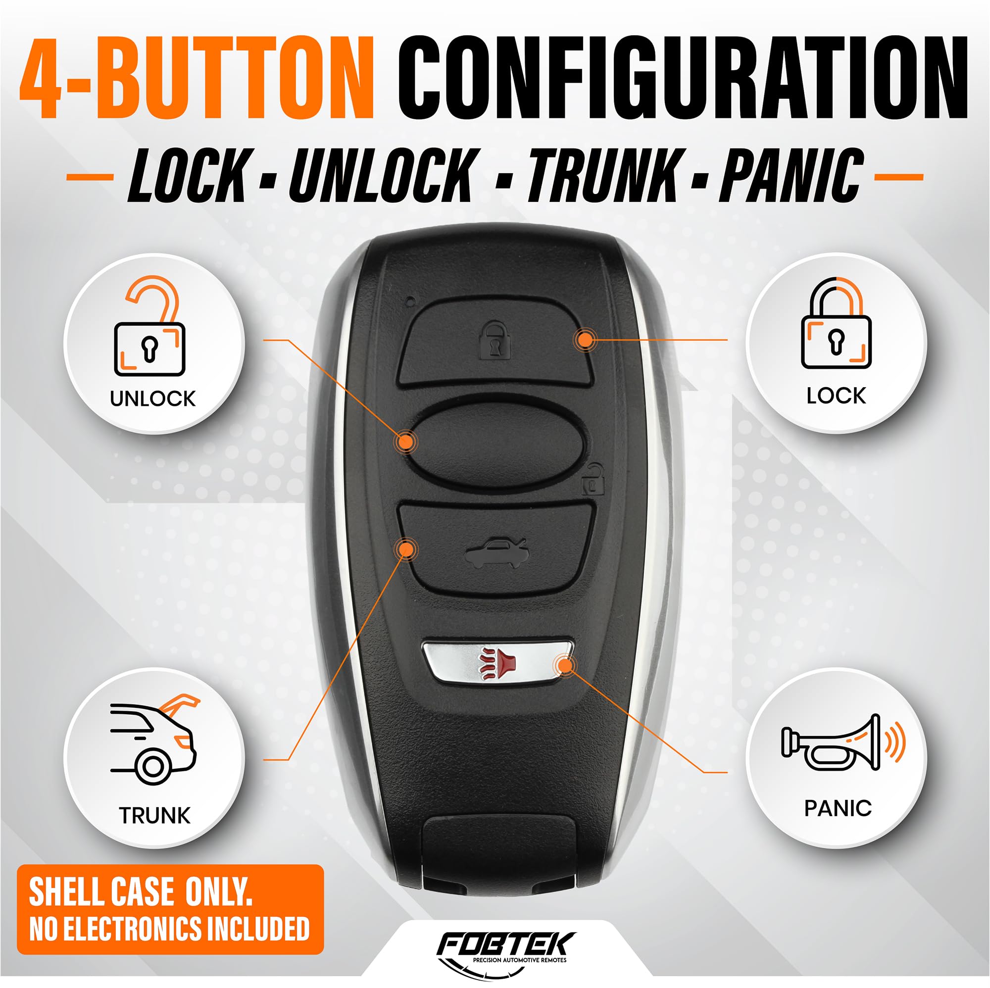 FOBTEK Smart Key Fob Shell Case for Subaru HYQ14AHC, 4-Button