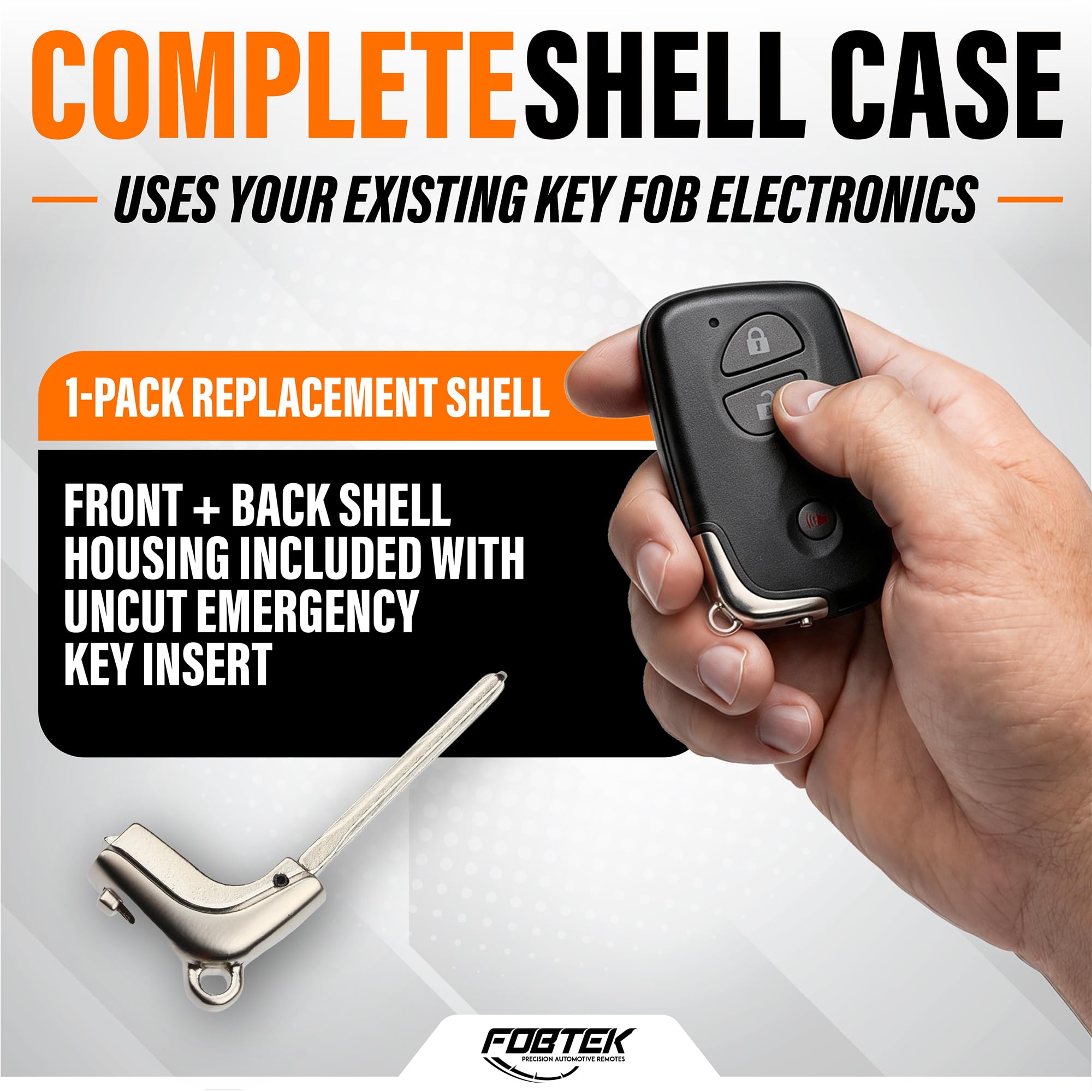 FOBTEK Smart Key Fob Shell Case & Button Pad for Lexus HYQ14AAB, 3-Button
